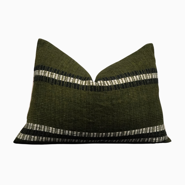 Oteri - Vintage Indian Wool Lumbar Throw Pillow Cover