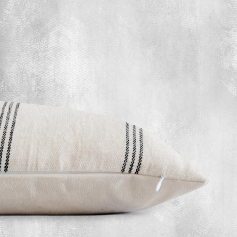 OLUWATOBI - Woven Cotton Lumbar Throw Pillow Cover