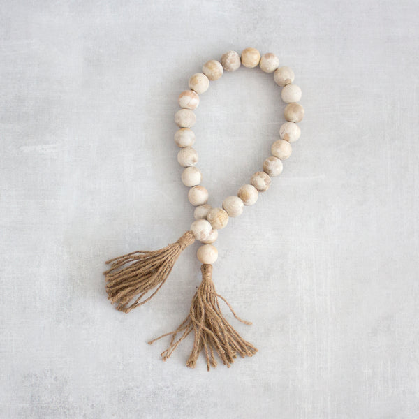 #1 Wooden Bead Garland with Tassels – RuffledThread